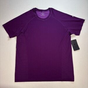 Fabletics Training Day T-Shirt Men's 2XL Purple Stretch Gym Workout Athletic NEW